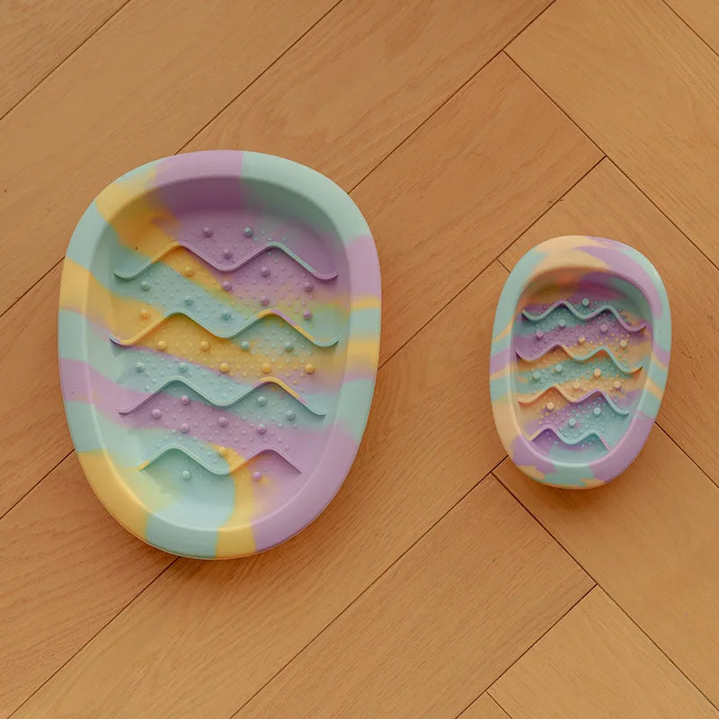 Slow Feeder Bowl for Dogs & Cats - Non-slip Silicone Pet Food Dish with Egg Design for Small Dogs & Kittens