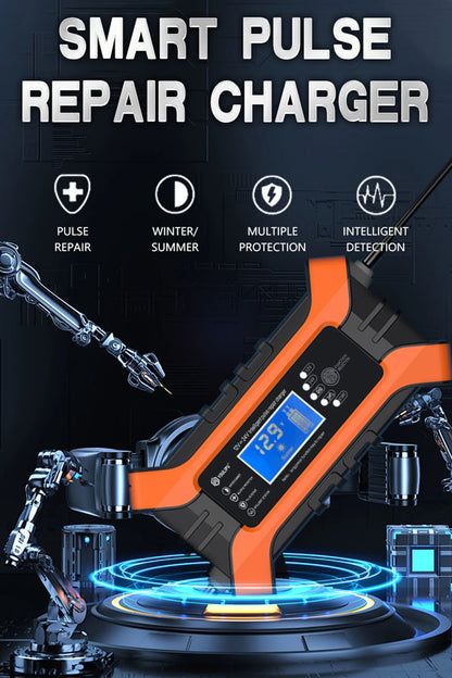 Car Battery Charger 12V 10A 24V 5A Automotive Digital Display Detection Pulse Repair Car Chargers Motorcycle Car Accesorries