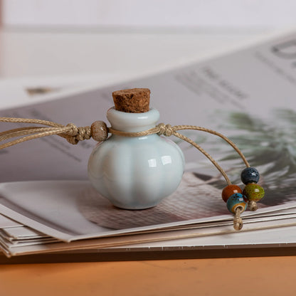 Handmade Ceramic Perfume Bottle Pendant Essential Oil Diffuser Artisan Craft Jewelry