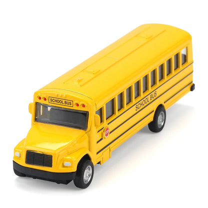 Simulation Alloy School Bus Inertia Toys Car Model Pull Back Car Interactive Toys Car Collection Educational Boy Gifts Toys