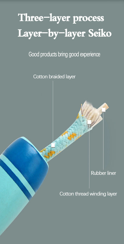 Children's Sports Adjustable Cotton Rope  Ropes Sport Fitness Lovely Cartoon Skipping Natural Wooden Handle Fillet Design