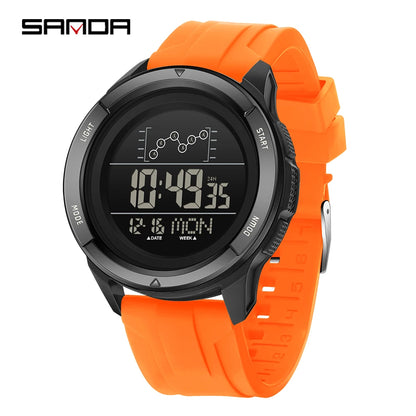SANDA 2198 Single Monitor Male Student Electronic Watch Multifunctional Waterproof sports Student Electronic Watch 2025