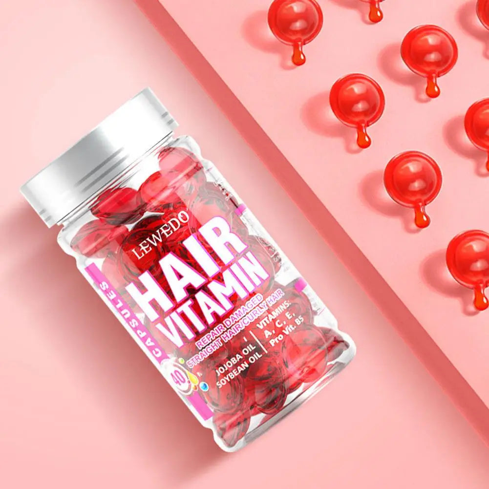 Rose Essential Oil Hair Smooth Silky Hair Vitamin Capsule Nourishing Treatment Repair Damaged Hair Serum Strengthen Hair Care
