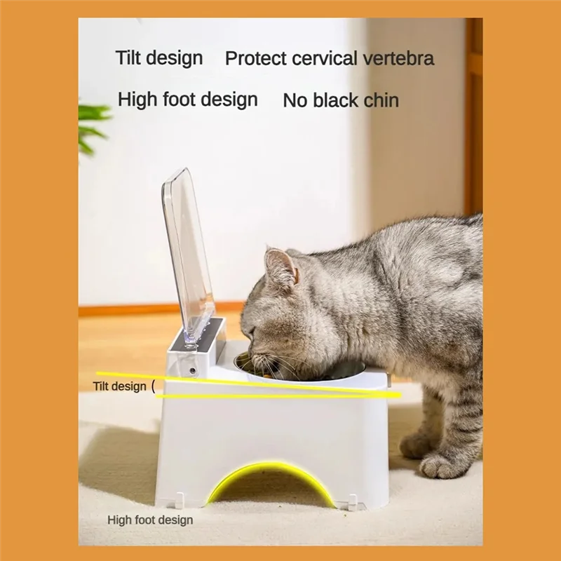 Smart Cat Bowl With Infrared Sensor Automatic Lid - Anti-Mouse Pet Feeder For Cats And Dogs Food Dispenser