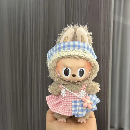 Labubu Doll Costume Set 15-17cm Cartoon Cute Dressing Up, Climbing Clothes Skirt Labubu Costume Accessories Replacement Props