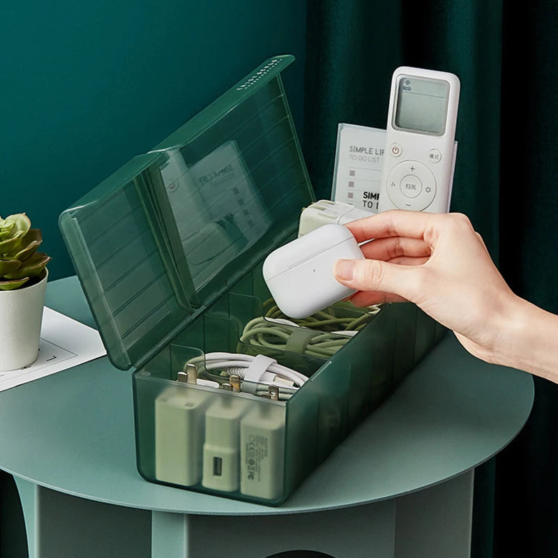 Cable Storage Box Dustproof Power Cable Storage  Wire Manager  Desktop Charging Cable Collect Box