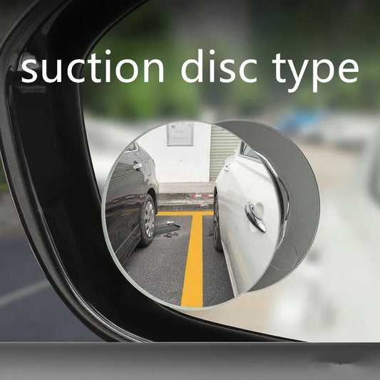 2pcs Sucker type borderless small round mirror car reversing auxiliary mirror ultra-clear reflective rear view blind area mirror