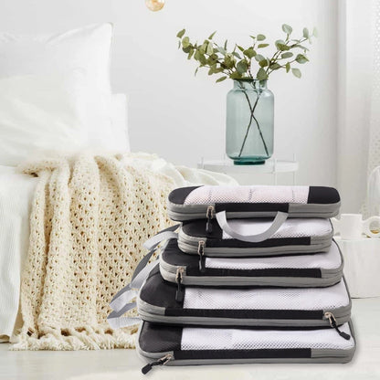 Set/6Pcs Compressible Packing Travel Storage Bag Cubes Waterproof Suitcase Portable Luggage Organizer With Handbag Packing Bag