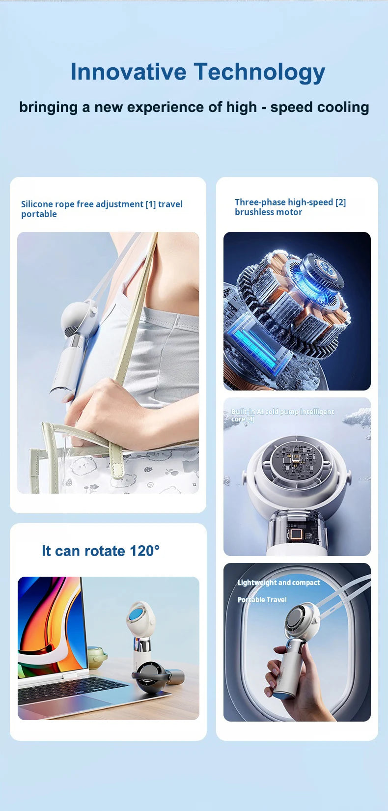 Handheld Fan High Speed Fan Handheld Outdoor Portable Fan Rechargeable Model Digital LifeDisplay Model Strong Wind Long Battery