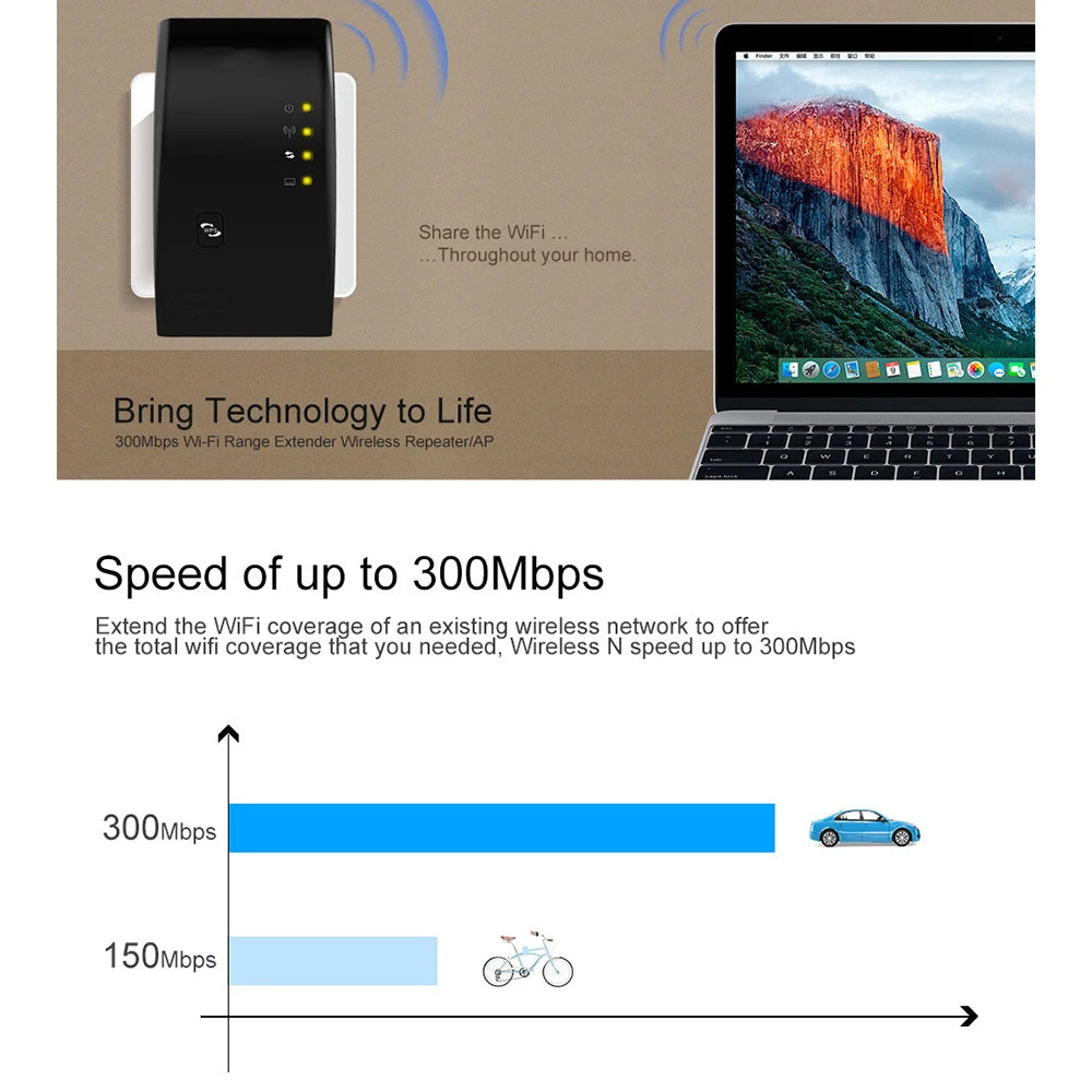Wireless Signal Booster Wifi Extender Small Network Repeater Ap Broadband Home Router Signal Amplification Extension
