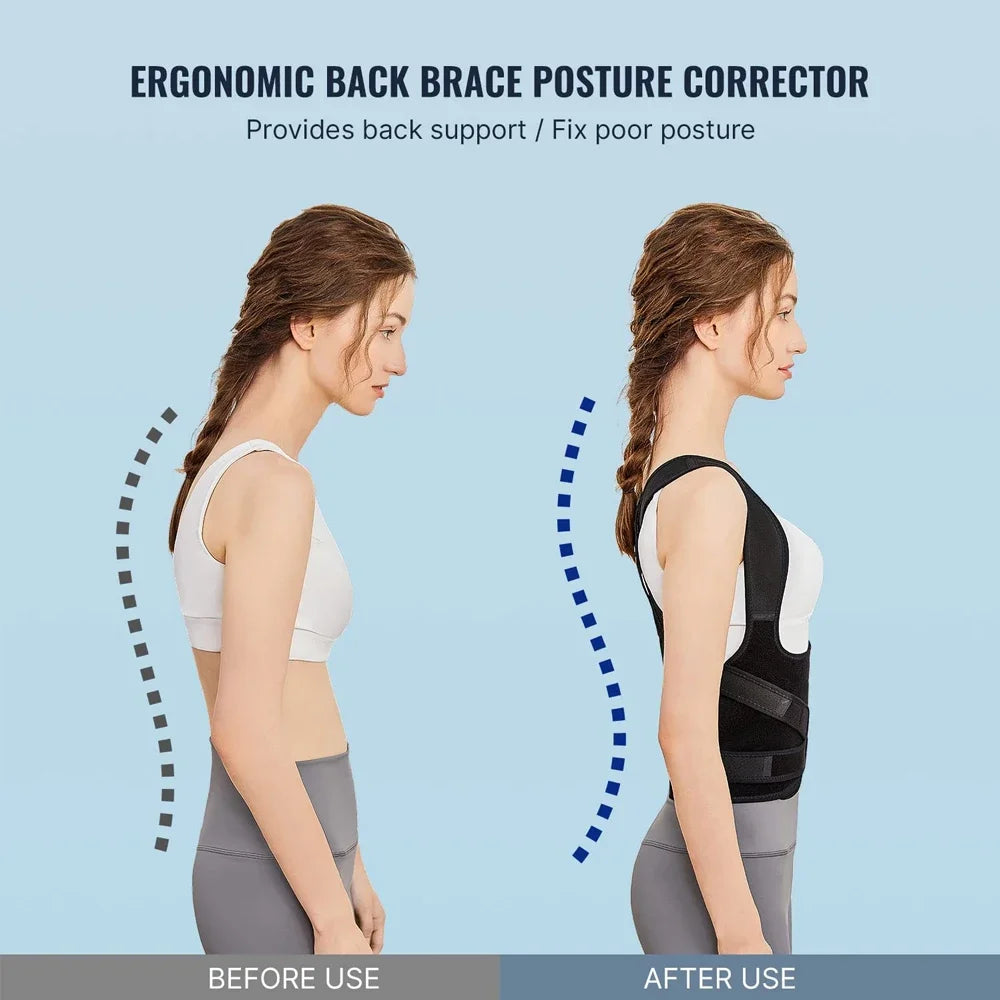 Back Brace and Posture Corrector for Women Men, Adjustable & Lightweight - Scoliosis & Hunchback Correction, Relief Back Pain