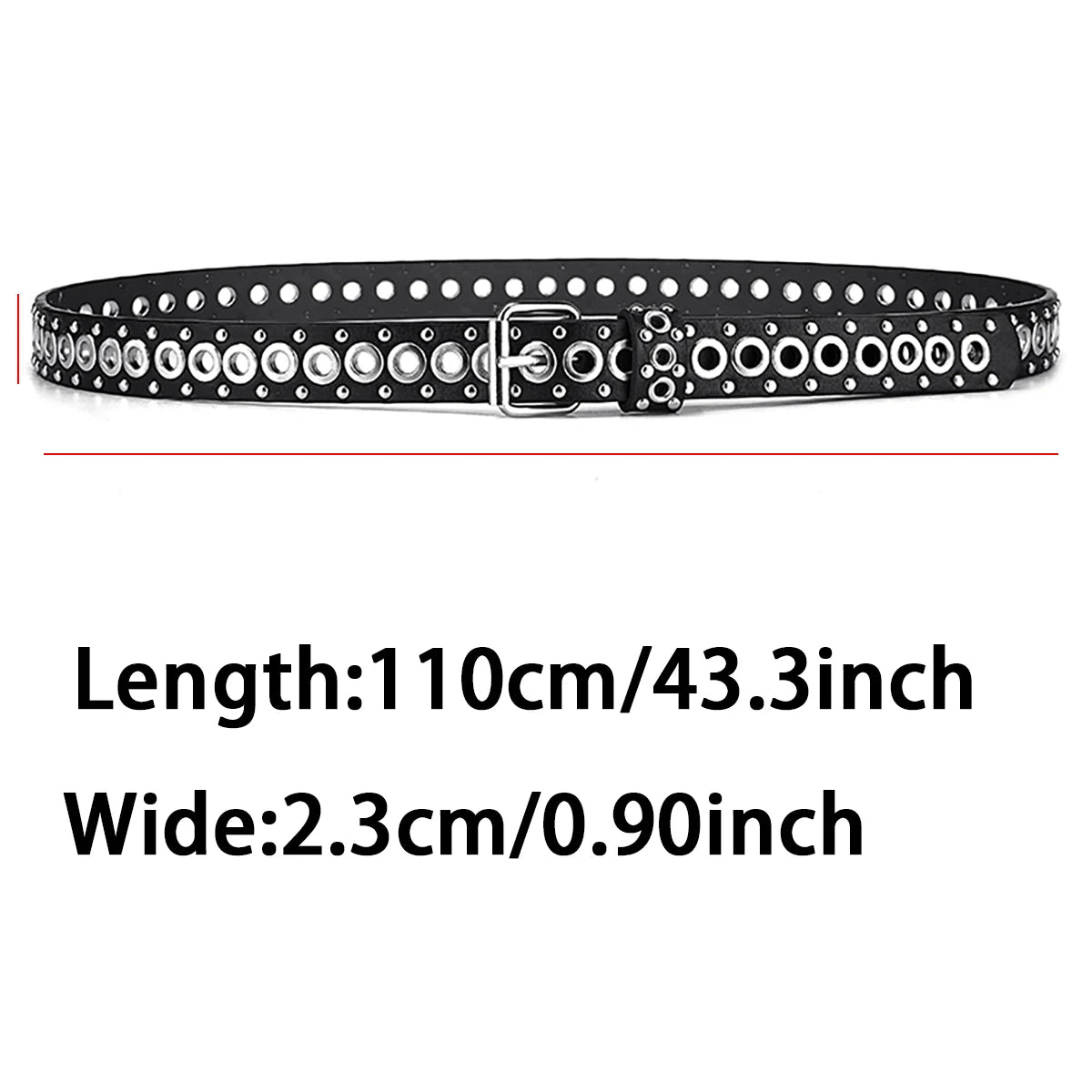 Women's Belt Trend Rivet Thin Belt Men's Belt Punk Hip Hop Rock Y2K Style Belt Jeans Belt Soft PU Leather Belt