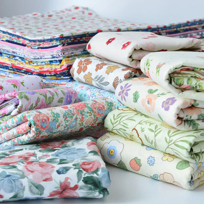 Fabric cotton handmade diy bedding flowers garden flowers pure cotton printing fabric twill cotton fabric sewing