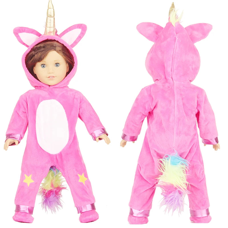 Toy Accessories Five Colors  Fit 18 inch 43cm Doll Clothes Born Baby Animal  Doll Clothes Suit For Baby Halloween Festival Gift