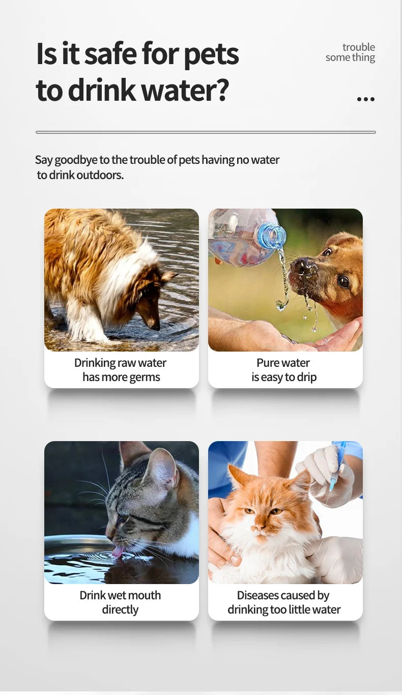 Pet Cat Water Fountain Automatic Dispenser for Pets Cat and Dog Drinking Basin Live Water Circulating Pet Water Feeder Portable