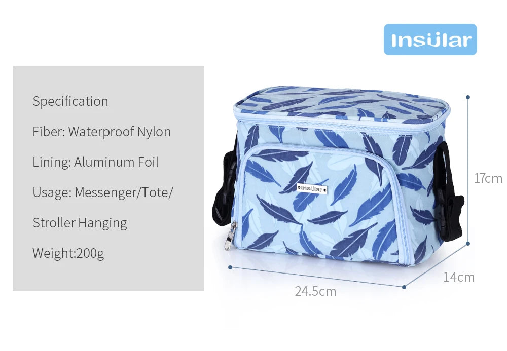 Insular Brand Portable 600D Polyester Mommy Travel Baby Diaper Bag Thermal Stroller Hanging Bag Organizer Nappy Bag