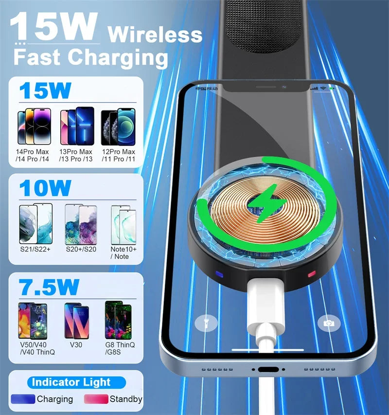 Magnetic Car Phone Holder Wireless Charger Car Fast Charging Dashboard Car Mount Bracket for iPhone 15 14 13 12 Pro Max Macsafe