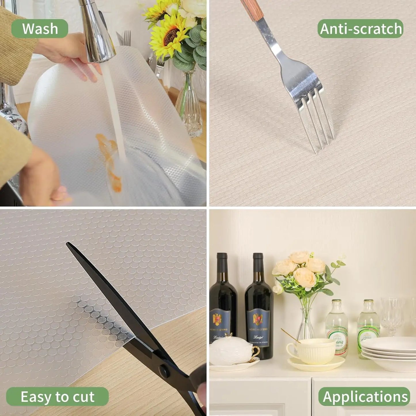 30/45/50/60x150CM Drawer Mat Shelf Cover Liners Non Slip Waterproof Closet Placemat Table Pad Paper Cabinet Mat Oil-proof Liners