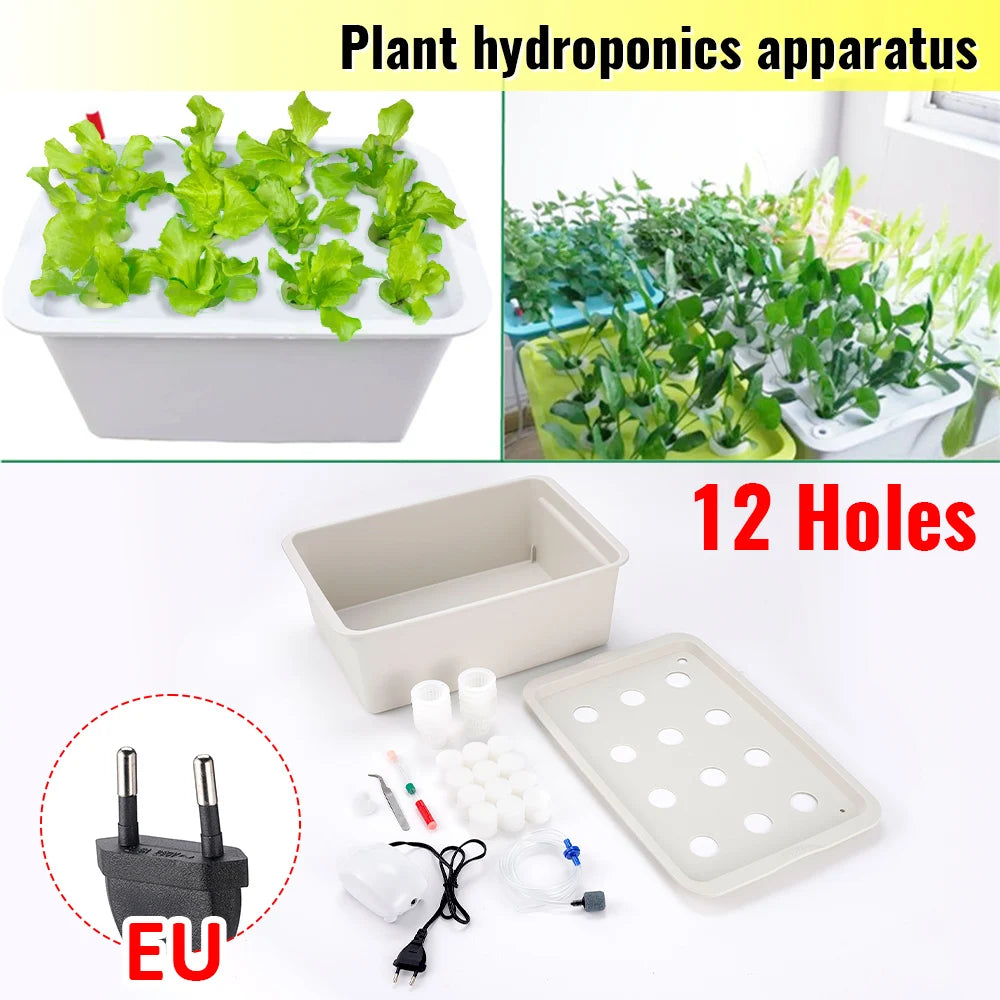 12 Holes Plant Site Hydroponic Garden Pots Planter System Cabinet Box Grow Kit Bubble Nursery Pot Indoor Outdoor Cultivation Box