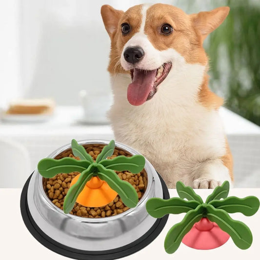 Silicone Pet Bowl Slow Feeder Fun Shape Rotatable Pet Slow Food Dispenser Anti-Choke Bloat Stop Dog Food Separator