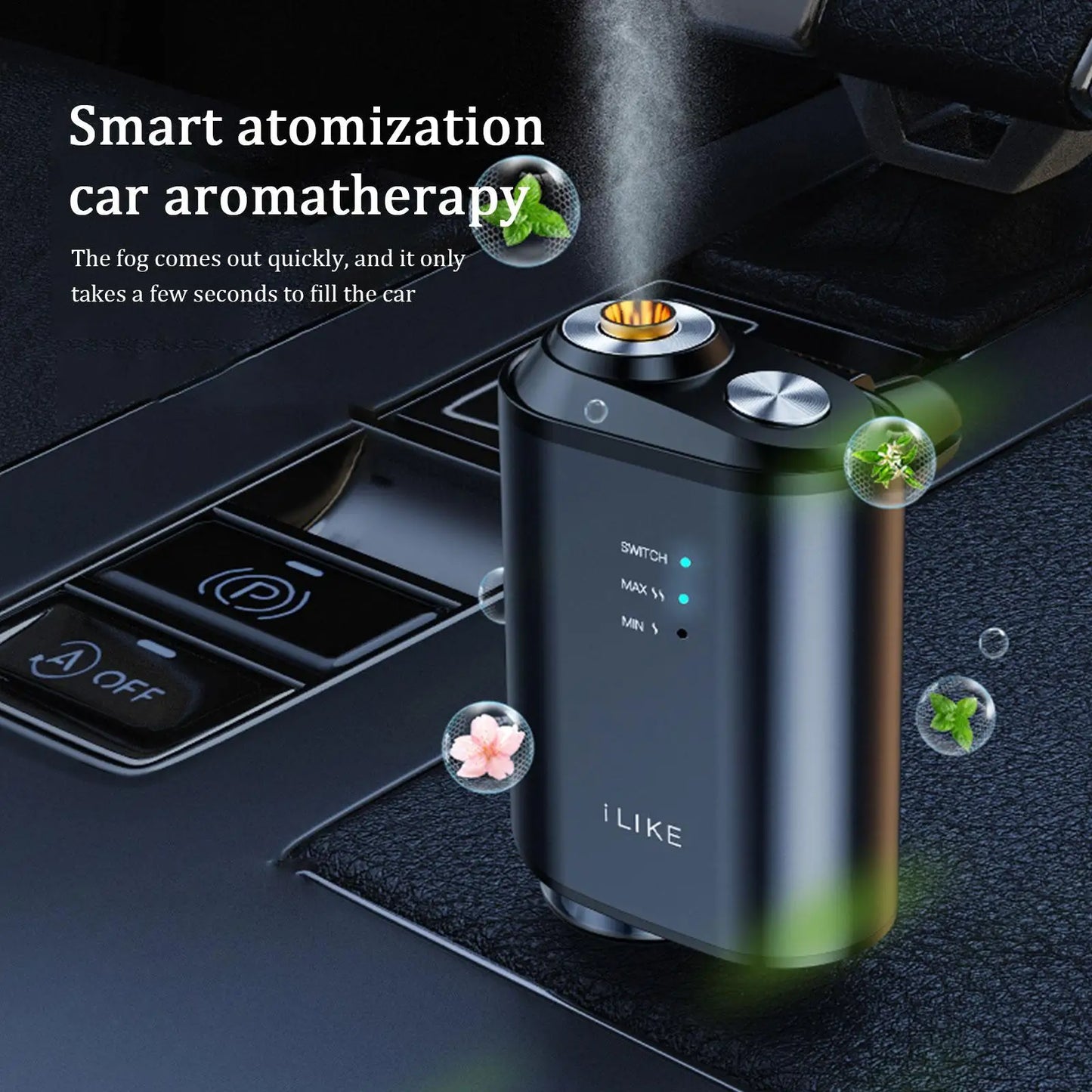 Car Aromatherapy Diffuser Intelligent Atomization Eliminate Odor Formaldehyde Perfume Ornament Car Spray Humidifier Integrated