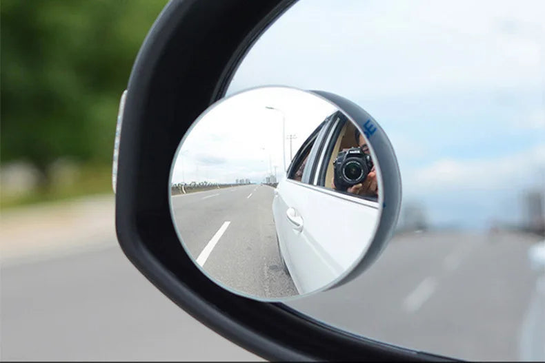 1/2PCS HD 360 Degree Wide Angle Adjustable Car Rear View Convex Mirror Auto Rearview Back Mirror Vehicle Blind Spot Rimless