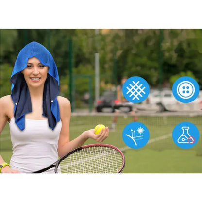 Cooling Hoodie Towel Sweat Absorption Extra Soft Sun Protection Quick Drying Sweat Towel Neck Wrap Sports Supplies