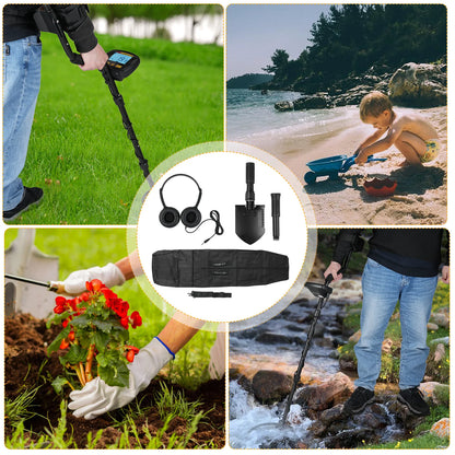 Metal Detector Accessories Includes Headphones for Metal Detecting Collapsible Shovel and Metal Detection Bag for Beach Planting