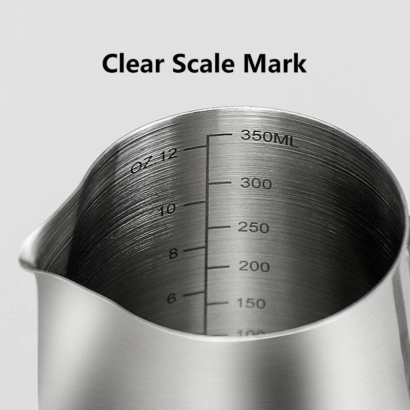 Coffee Milk Frothing Jug Stainless Steel Milk Frothing Pitcher Latte Art Measurement Jug With Art Pen Barista Accessories