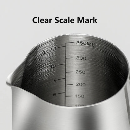 Coffee Milk Frothing Jug Stainless Steel Milk Frothing Pitcher Latte Art Measurement Jug With Art Pen Barista Accessories
