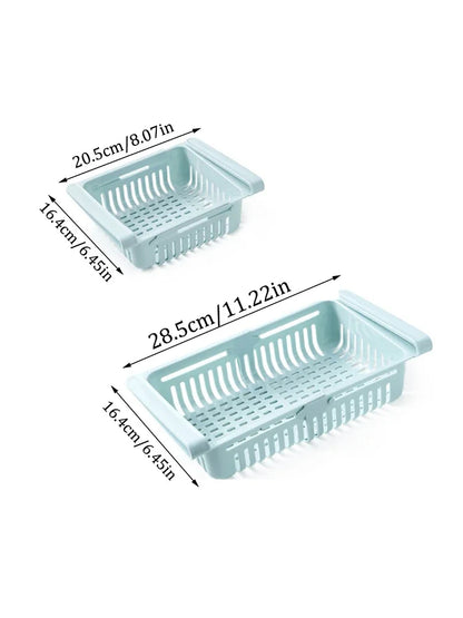 1Pc Refrigerator Storage Basket Flexible Expandable Fridge Organizer Drawer Storage Rack Storage Fresh Box Freezer Box Storage