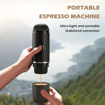 Portable 2 In1 Espresso Machine, Compatible Capsules and Ground Coffee,19 Bar Pressure,Perfect for Kitchen Travel,Camping