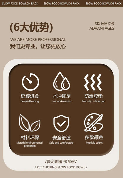 Anti-Slip Anti-Choking Slow Feeder Bowl for Large Dogs - Anti-Tip Pet Food Bowl for Golden Retriever