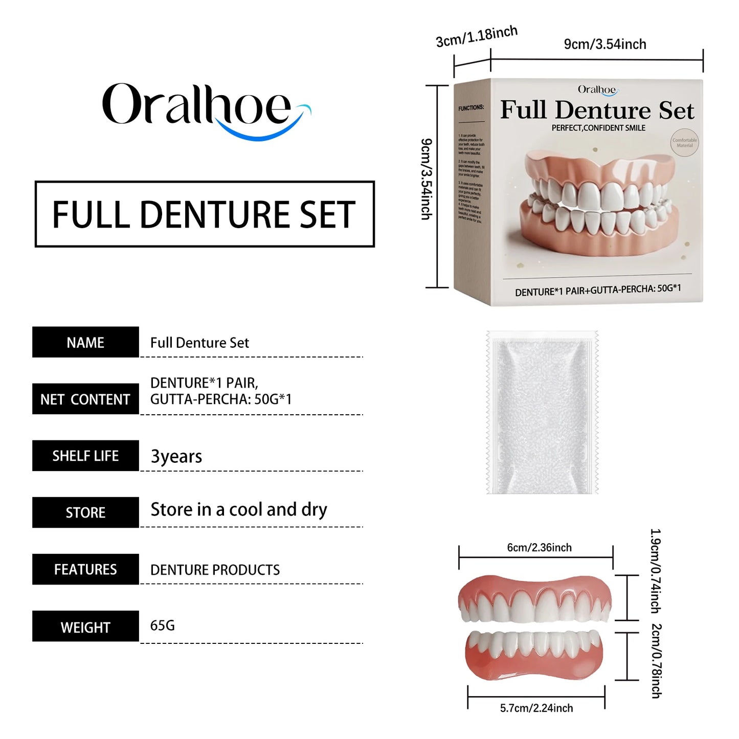 Silicone False Teeth Upper Lower Veneers Dentures Whitening Fake Teeth Confident Smile Comfortable Fit Teeth Orthodontic Tools
