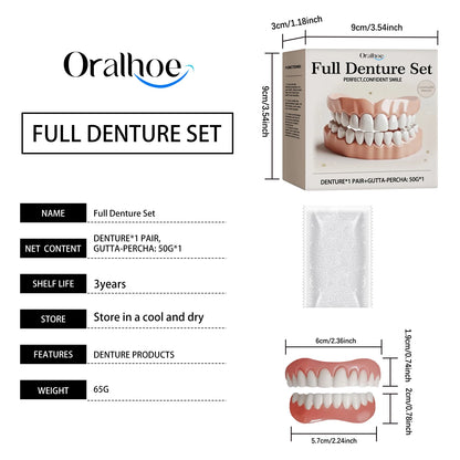 Silicone False Teeth Upper Lower Veneers Dentures Whitening Fake Teeth Confident Smile Comfortable Fit Teeth Orthodontic Tools