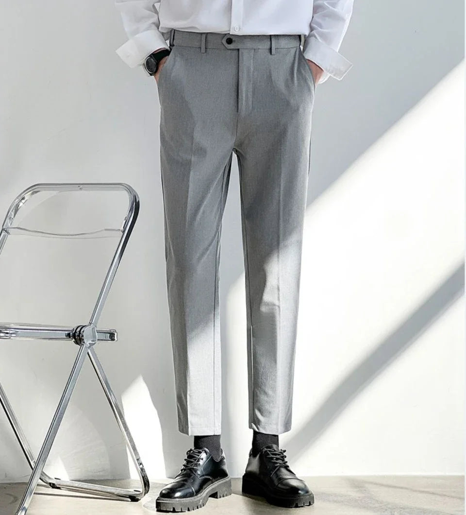 Office Social Tailoring Work Black Male Suit Trousers Business Men's Summer Pants Elegant 2024 Thin Casual Fabric Slacks Wear Up