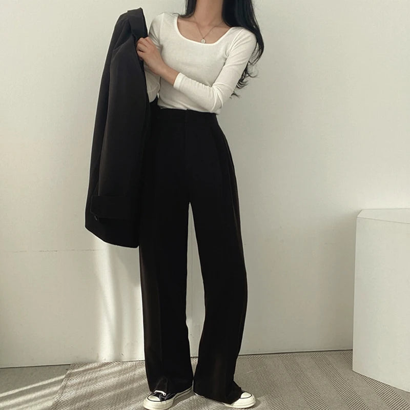 Suit Jacket Casual Office Lady Elegant Solid Single-breasted Women Blazer