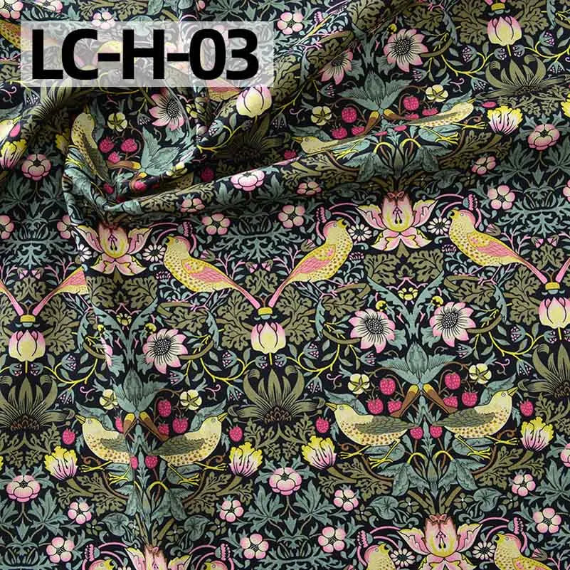 William Morris Fabric Cotton Digital Printing Classic Flower Printed Handmade Crafts Supplies Per Half Meter