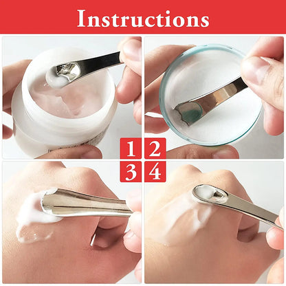 6 Pieces Metal Cosmetic Skincare Spatula, Mini Mask facial Reusable Scoop, Makeup Beauty Spoons for Cream, Lotions, Moisturizer