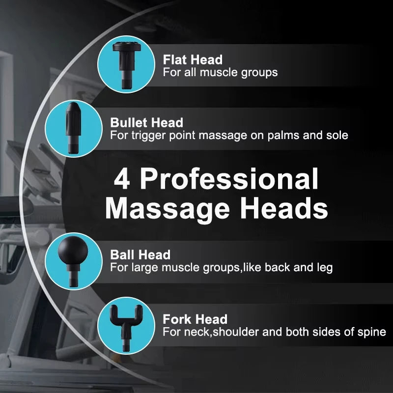 Portable Deep Tissue Massage Gun with U-Shaped Handle for Neck Back Shoulder Leg Pain Relief Home Gym Travel Use