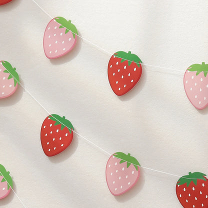 Fruit, strawberry and flower flag-raising party decoration arrangement 1 set 1 piece.