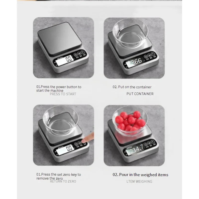 Kitchen Electronic Scale High Precision Household Baking Gram Scale Accurate Small Electronic Scale Food Scale Small Gram Scale