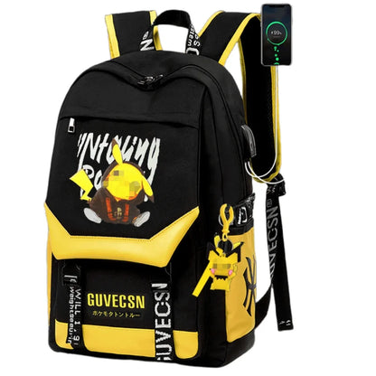 TAKARATOMY Backpack Trolley School Bag Pikachu School Bag Stationery Storage Backpack Multifunctional Travel Bag School Season