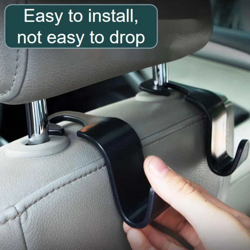 2/4Pcs Plastic Hooks Car Seat Headrest Hooks Car Rear Seat Organiser Hanger Handbag Clothes Holder Car Interior Accessories