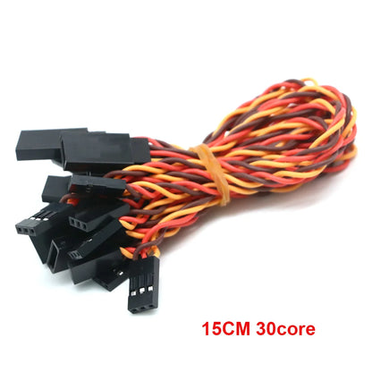 10pcs 10 / 15 / 30 / 50 / 100cm Servo Extension Cable 30 / 60 core For Futaba JR Anti-interference Servo For RC Helicopter Part/