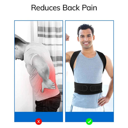 Professional Back Brace for Women and Men Posture Corrector Improve Posture Lumbar Support Shoulder Lower Upper Back Pain Relief