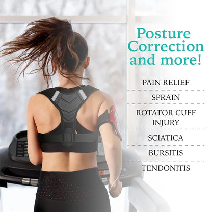 1PCS Back Brace Posture Corrector for Upper & Lower Back Pain Relief - Adjustable, Unisex, Clavicle Support, Improves Posture