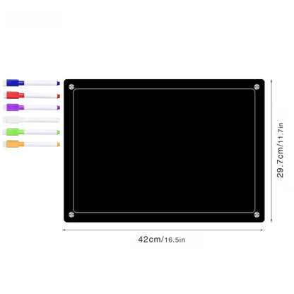 Acrylic Fridge Magnetic Blackboard Weekly Daily Calendar Memo Refrigerator Magnetic Clear Planner Dry Erase Message Board List