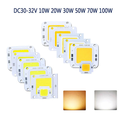 Smart IC No Need Driver LED COB Lamp Bead DC27-36V 10W 50W 60W 70W DIY Flood Light Bulb Outdoor Spotlight Landscape Chip Lamps