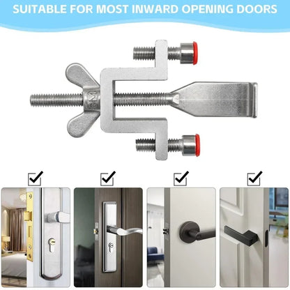 Portable Door Lock Travel Hotel Lock Dual Nut Adjustment Privacy Doors Lock Anti-Theft Door Stopper for Home Security Door Stop